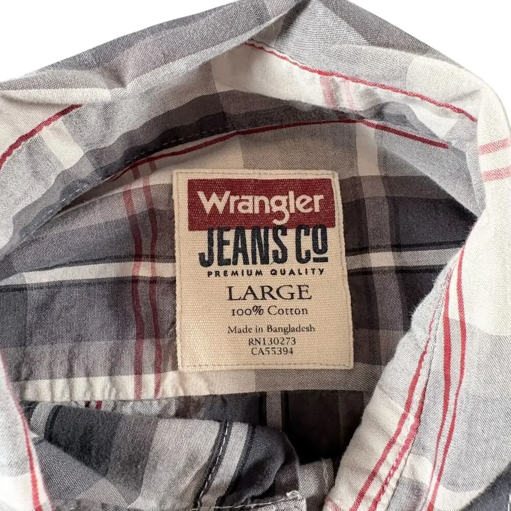 2 Wrangler Jeans Co, Plaid Long Sleeve Shirts - Men's Sz‎ L
